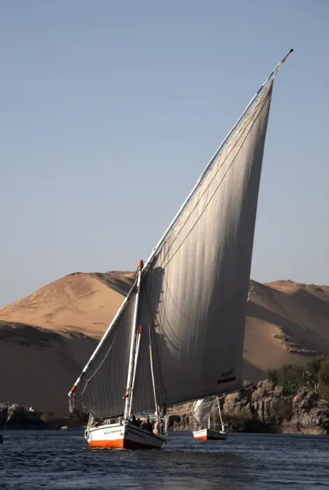 Framed Print : Felucca sailing on the river Nile at Aswan, Egypt, North Africa, Africa Framed Print : Felucca sailing on the river Nile at Aswan, Egypt, North Africa, Africa