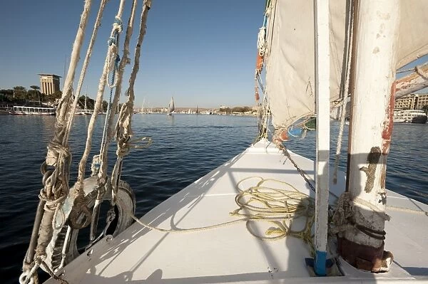 Feluccas on the Nile River, Aswan, Egypt, North Africa, Africa