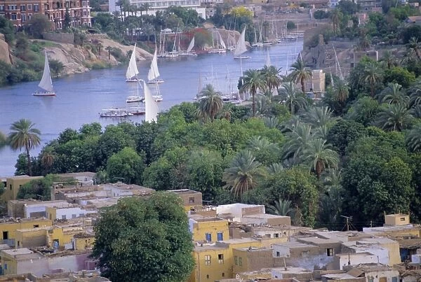 Feluccas on the River Nile, Aswan, Egypt