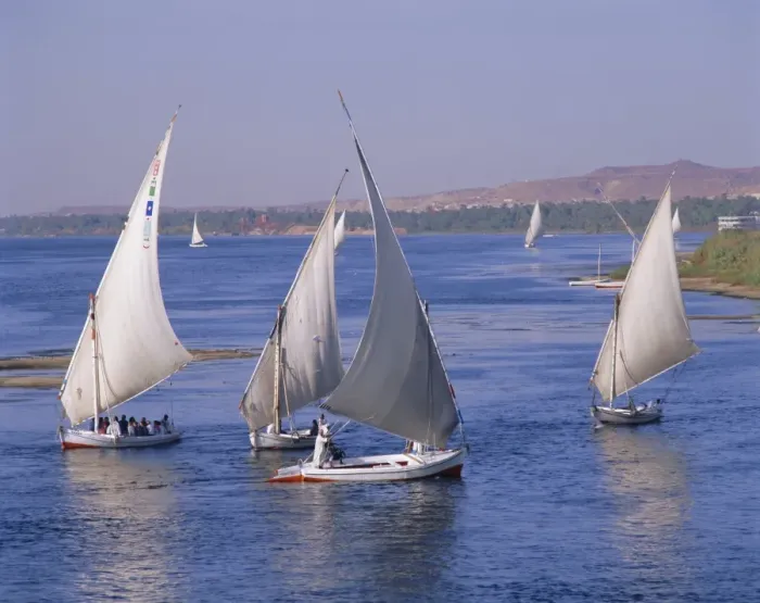 Framed Print : Feluccas on the River Nile, Aswan, Egypt, North Africa Framed Print : Feluccas on the River Nile, Aswan, Egypt, North Africa