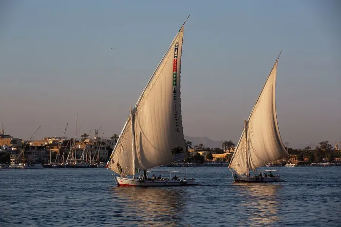 Framed Print : Feluccas Sailing on the Nile River, Luxor, Egypt, North Africa, Africa Framed Print : Feluccas Sailing on the Nile River, Luxor, Egypt, North Africa, Africa