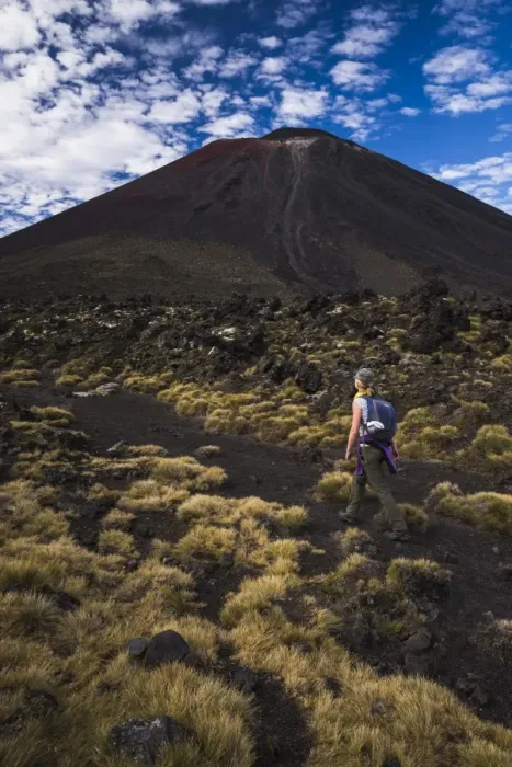 Framed Print : Female hiking the Tongariro Alpine Crossing Trek, Tongariro National Park, UNESCO Framed Print : Female hiking the Tongariro Alpine Crossing Trek, Tongariro National Park, UNESCO