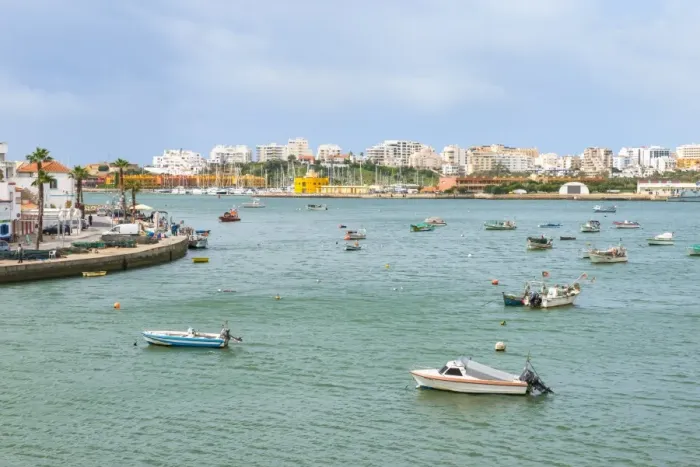 Framed Print : Ferragudo fishing harbor, Algarve, Portugal, Europe Framed Print : Ferragudo fishing harbor, Algarve, Portugal, Europe