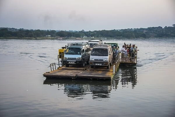 Ferry over the Nile in the Murchison Falls National Park, Uganda, East Africa, Africa