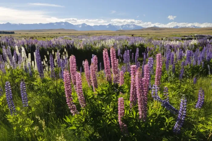 Framed Print : Field of lupins with Southern Alps behind, near Lake Tekapo, Canterbury region, South Island, New Zealand, Pacific Framed Print : Field of lupins with Southern Alps behind, near Lake Tekapo, Canterbury region, South Island, New Zealand, Pacific