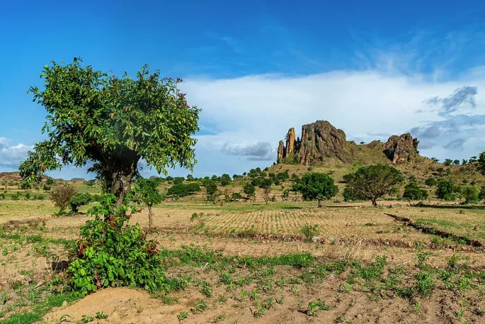 Framed Print : Fields and lunar landscape, Rhumsiki, Mandara mountains, Far North province, Cameroon, Africa Framed Print : Fields and lunar landscape, Rhumsiki, Mandara mountains, Far North province, Cameroon, Africa