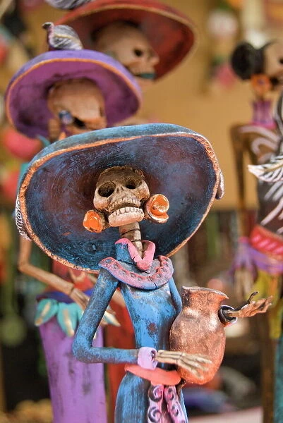 Detail of figurines on sale for the Day of the Dead celebration, San Miguel de Allende