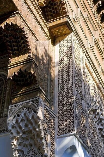Fine architectural detail, Marrakech, Morocco, North Africa, Africa