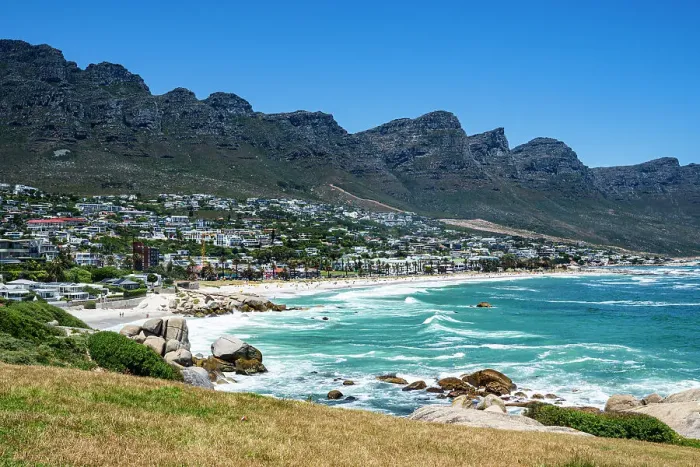 Framed Print : Fine sand beach under the Twelve Apostles, Camps Bay, Cape Town, South Africa, Africa Framed Print : Fine sand beach under the Twelve Apostles, Camps Bay, Cape Town, South Africa, Africa
