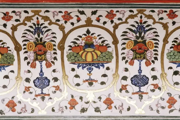 Framed Print : Detail of the fine wall paintings Framed Print : Detail of the fine wall paintings
