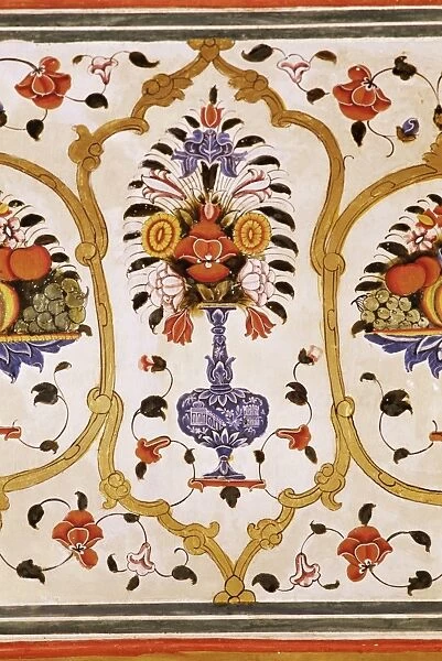 Detail of the fine wall paintings