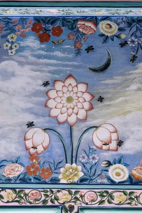 Framed Print : Detail of the finely painted walls in one of the bedroom suites Framed Print : Detail of the finely painted walls in one of the bedroom suites