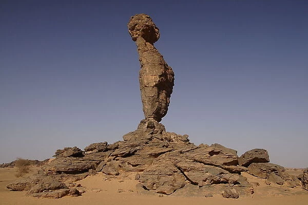 Finger of Allah rock formation in Akakus Mountains, Libya, North Africa, Africa