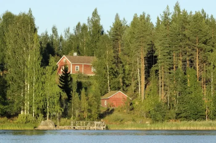 Framed Print : Finnish summer house on a wooded island in Lake Saimaa by sunset light, near Savonlinna, Finland, Scandinavia, Europe Framed Print : Finnish summer house on a wooded island in Lake Saimaa by sunset light, near Savonlinna, Finland, Scandinavia, Europe