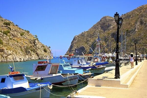 Fiord Port of Rina, Kalymnos, Dodecanese, Greek Islands, Greece, Europe