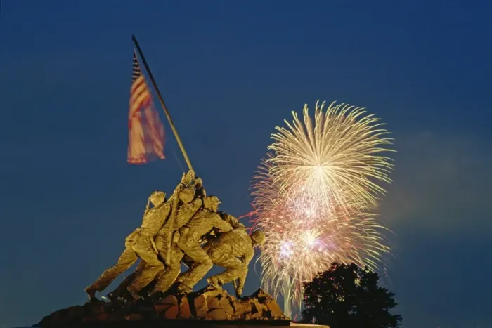 Framed Print : Fireworks over the Iwo Jima Memorial for the 4th of Framed Print : Fireworks over the Iwo Jima Memorial for the 4th of