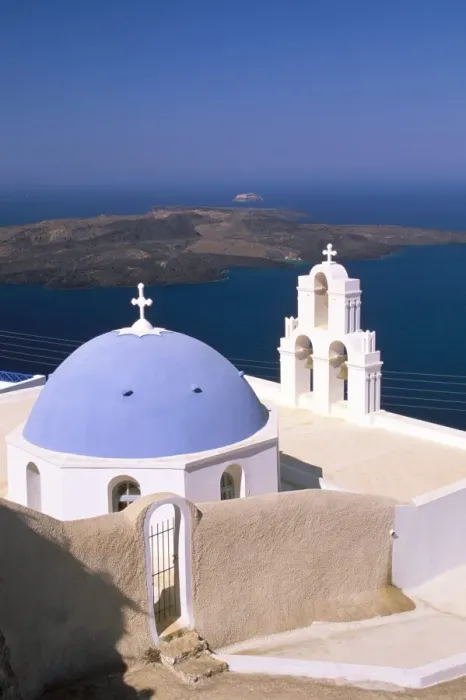 Framed Print : Firostefani, island of Santorini (Thira), Cyclades Islands, Aegean, Greek Islands