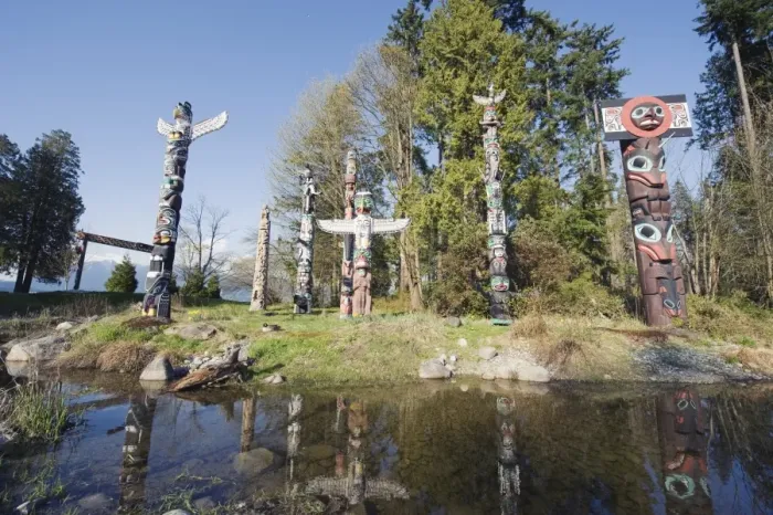 Framed Print : First Nation totem poles in Stanley Park, Vancouver, British Columbia, Canada Framed Print : First Nation totem poles in Stanley Park, Vancouver, British Columbia, Canada