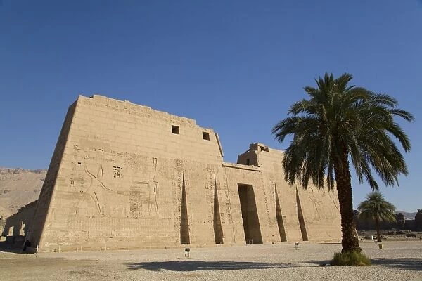 First Pylon, Medinet Habu (Mortuary Temple of Ramses III), West Bank, Luxor, Thebes