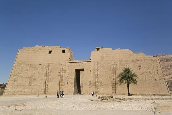 First Pylon, Medinet Habu (Mortuary Temple of Ramses III), West Bank, Luxor, Thebes