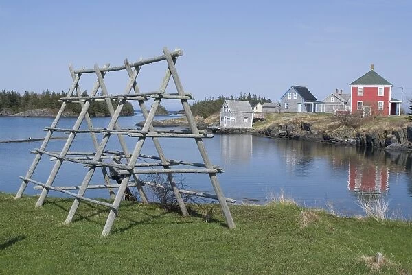 Fish drying racks in the fishing village of Stonehurst South, Nova Scotia