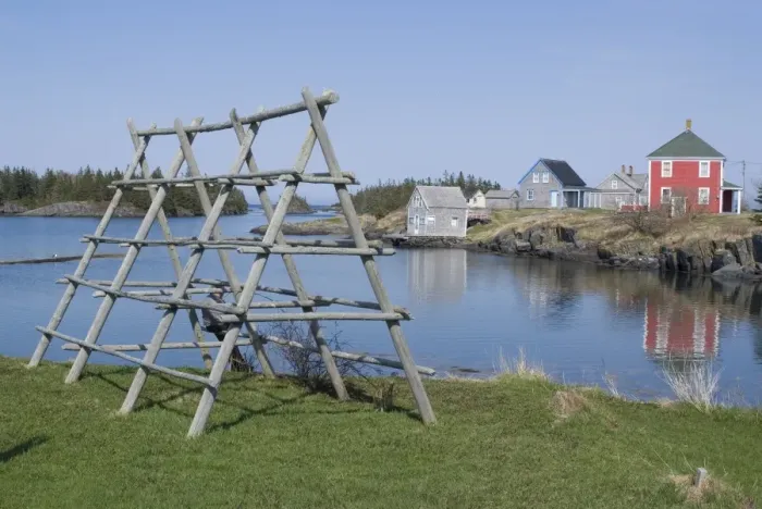 Framed Print : Fish drying racks in the fishing village of Stonehurst South, Nova Scotia Framed Print : Fish drying racks in the fishing village of Stonehurst South, Nova Scotia