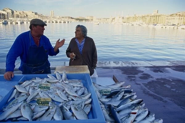 Fish market, Vieux Port, Marseille, Provence, France, Mediterranean, Europe