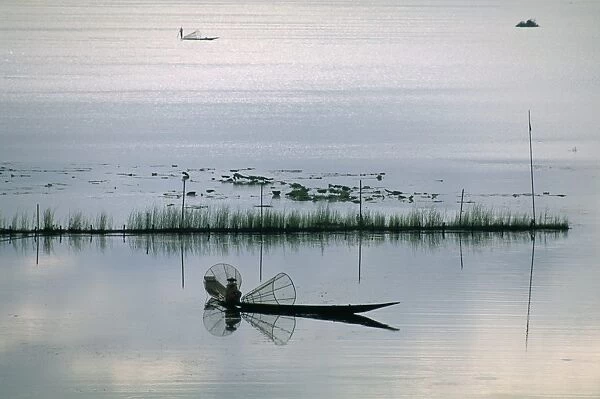 Fisherman, Inle Lake, Shan State, Myanmar (Burma), Asia
