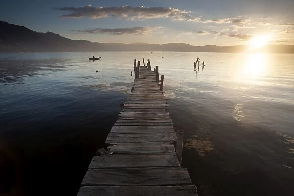 Fisherman, Lago Atitlan, Guatemala, Central America