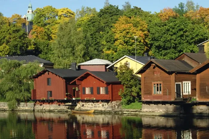 Framed Print : Fishermans cottages beside the river, Porvoo (Borga), Finland, Scandinavia, Europe Framed Print : Fishermans cottages beside the river, Porvoo (Borga), Finland, Scandinavia, Europe