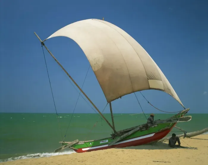 Framed Print : Fishermen in the shade of a sail on a fishing boat Framed Print : Fishermen in the shade of a sail on a fishing boat