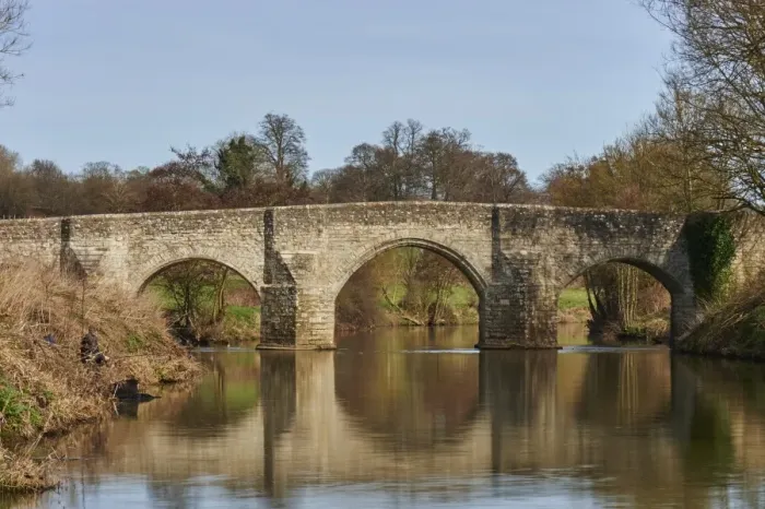 Framed Print : Fishermen next to Teston Bridge over the River Medway, originally built in 14th century Framed Print : Fishermen next to Teston Bridge over the River Medway, originally built in 14th century