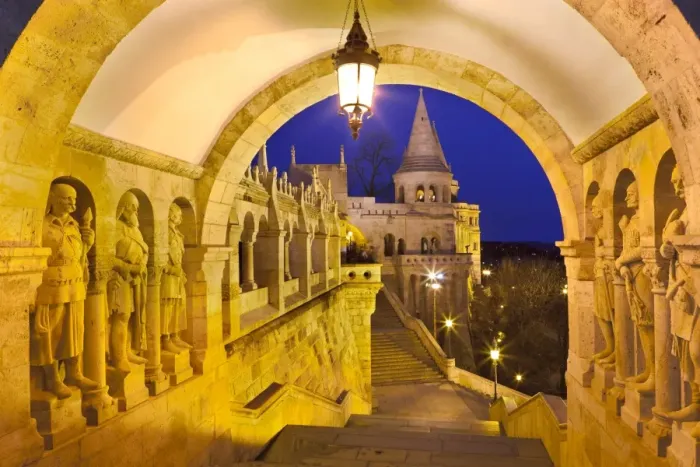 Framed Print : Fishermens Bastion (Halaszbastya) at dusk, Buda, Budapest, Hungary, Europe Framed Print : Fishermens Bastion (Halaszbastya) at dusk, Buda, Budapest, Hungary, Europe