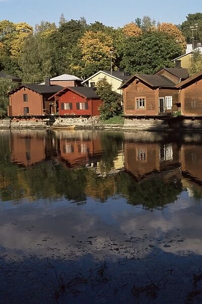 Fishermens houses and boat sheds, River Porvoo, Porvoo (Borga), Finland