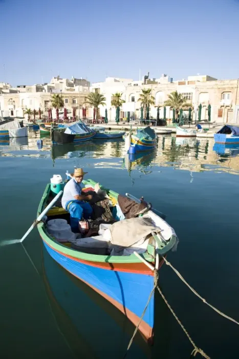 Framed Print : Fishing boat in the harbour in Marsaxlokk, Malta, Mediterranean, Europe Framed Print : Fishing boat in the harbour in Marsaxlokk, Malta, Mediterranean, Europe