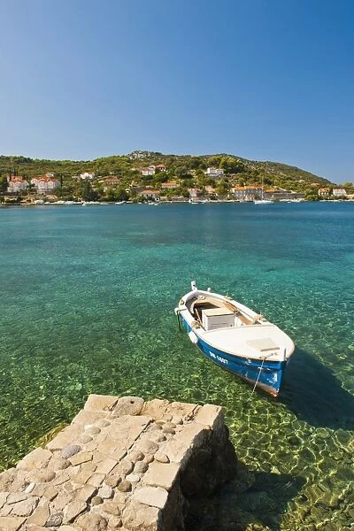 Fishing boat, Kolocep Island, Elaphiti Islands (Elaphites), Dalmatian Coast, Adriatic Sea, Croatia, Europe