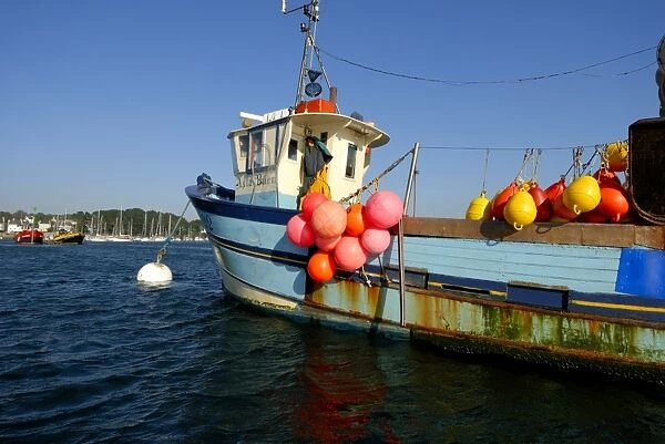 Fishing boat, River Odet, Brittany, France, Europe