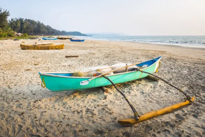 Framed Print : Fishing boat, Talpona Beach, South Goa, India, Asia Framed Print : Fishing boat, Talpona Beach, South Goa, India, Asia