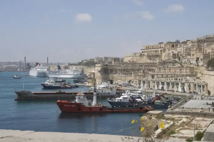 Framed Print : Fishing boats with Barracca Gardens in distance, Valletta, Malta, Mediterranean, Europe Framed Print : Fishing boats with Barracca Gardens in distance, Valletta, Malta, Mediterranean, Europe
