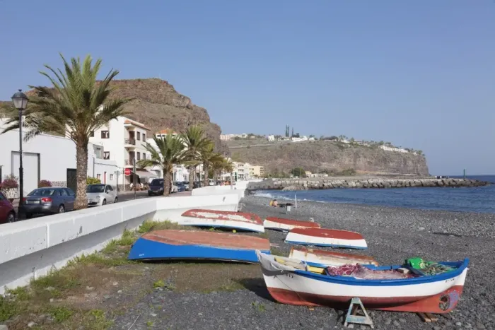 Framed Print : Fishing boats at the beach, Playa de Santiago, La Gomera, Canary Islands, Spain, Atlantic, Europe Framed Print : Fishing boats at the beach, Playa de Santiago, La Gomera, Canary Islands, Spain, Atlantic, Europe
