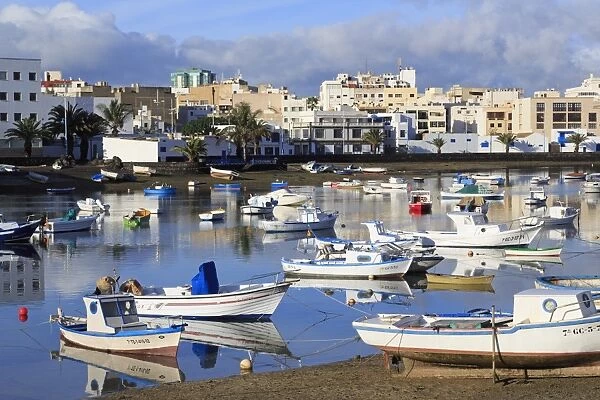 Fishing boats in Charco de San Gines, Arrecife, Lanzarote Island, Canary Islands, Spain, Atlantic, Europe