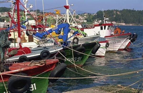 Fishing boats, Combarro, Ria de Pontevedra, Galicia, Spain, Europe