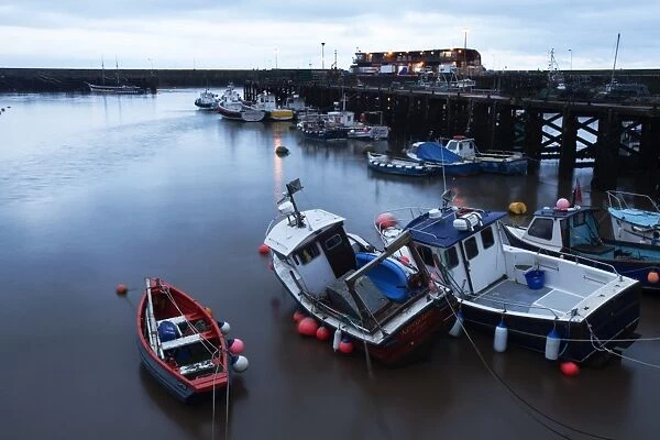 Fishing boats in the Harbour at Bridlington, East Riding of Yorkshire, Yorkshire, England, United Kingdom, Europe