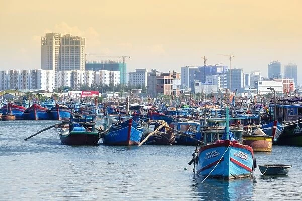 Fishing boats in the harbour in Danang, Quang Nam, Vietnam, Indochina, Southeast Asia