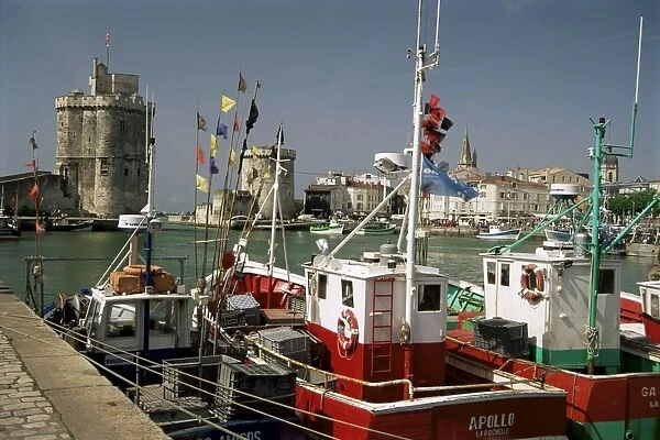 Fishing boats in the harbour, La Rochelle, Poitou Charentes, France, Europe