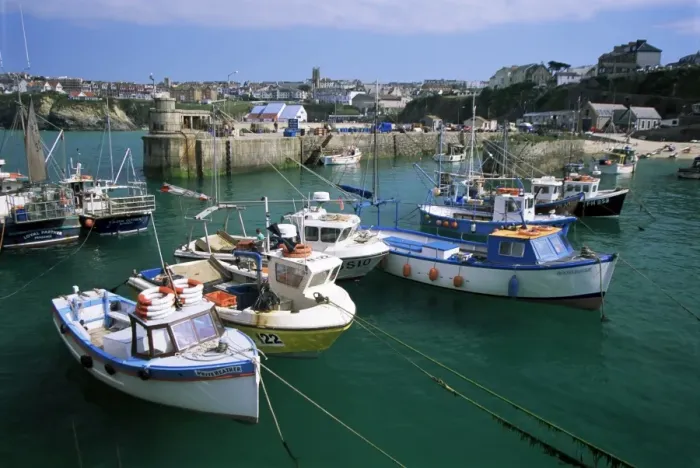 Framed Print : Fishing boats in harbour, Newquay, Cornwall, England, United Kingdom, Europe Framed Print : Fishing boats in harbour, Newquay, Cornwall, England, United Kingdom, Europe