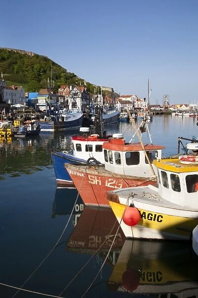 Fishing Boats in the Harbour, Scarborough, North Yorkshire, Yorkshire, England, United Kingdom, Europe