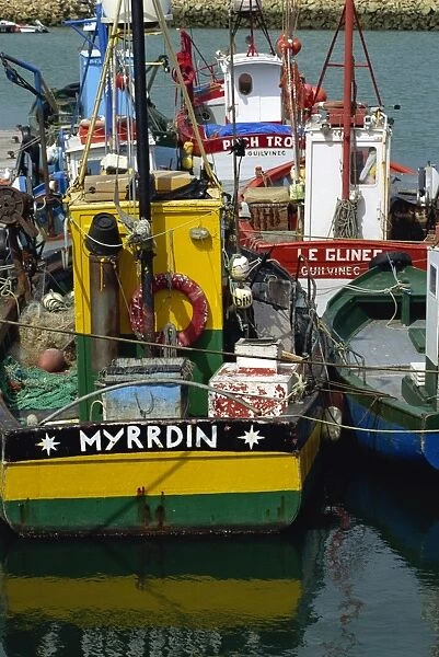 Fishing boats, Loctudy harbour, Brittany, France, Europe
