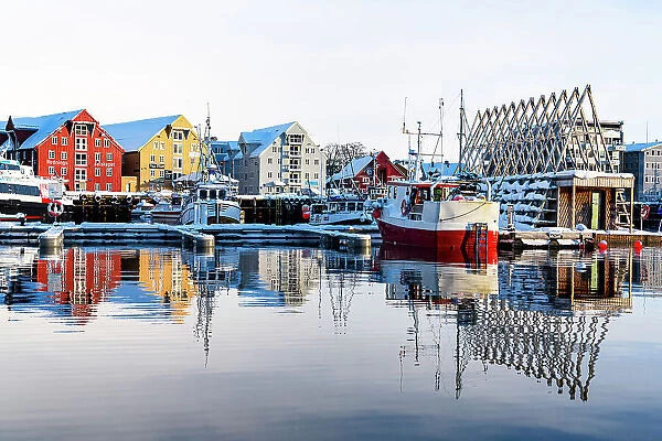 Fishing boats moored in the harbor, Tromso, Norway, Scandinavia, Europe