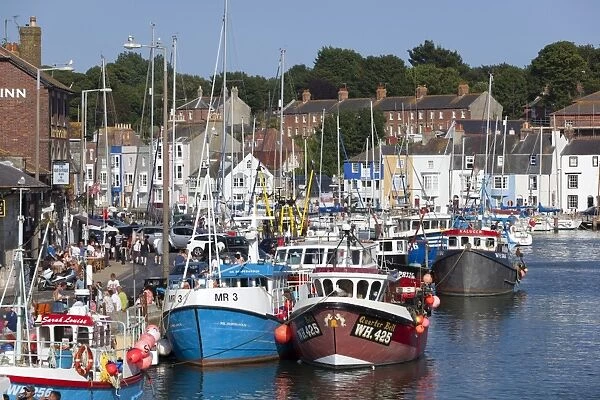 Fishing boats in the Old Harbour, Weymouth, Dorset, England, United Kingdom, Europe